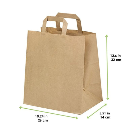 Sac cabas papier kraft brun recyclé 260x140mm H320mm