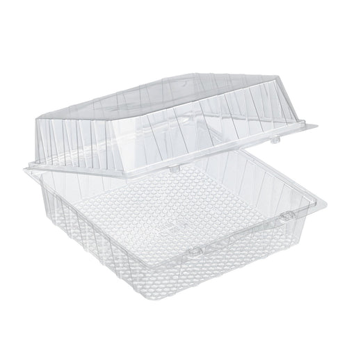 Boite blister plastique transparente avec couvercle charnière 220x220mm H100mm