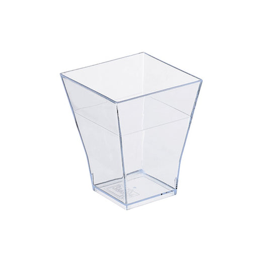 Verrine pyramidale plastique PS transparente “Taïti” 45x45mm H55mm 60ml