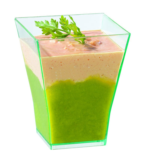 Verrine pyramidale plastique PS transparente “Taïti” 45x45mm H55mm 60ml