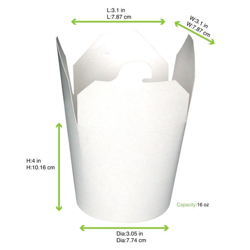 Pot carton blanc base ronde fermeture à fente H95mm 550ml