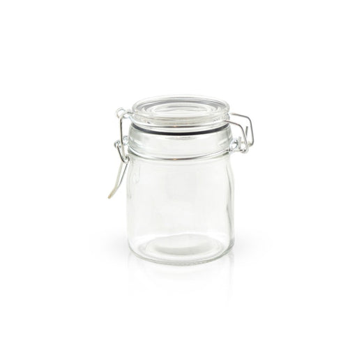 Mini bocal en verre avec joint silicone noir H93mm 164ml