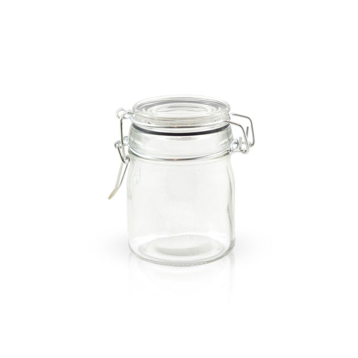 Mini bocal en verre avec joint silicone noir H93mm 164ml