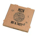 Boite à pizza carton brun, décor "Hot and Tasty" 400x400mm H40mm