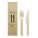 Kit couverts bois 2 / 1: couteau fourchette, emballage kraft H165mm