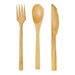Kit couverts bambou 3/1: couteau fourchette cuillère, emballage transparent H160mm