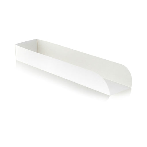 Support hot-dog en carton blanc 250x55mm H35mm