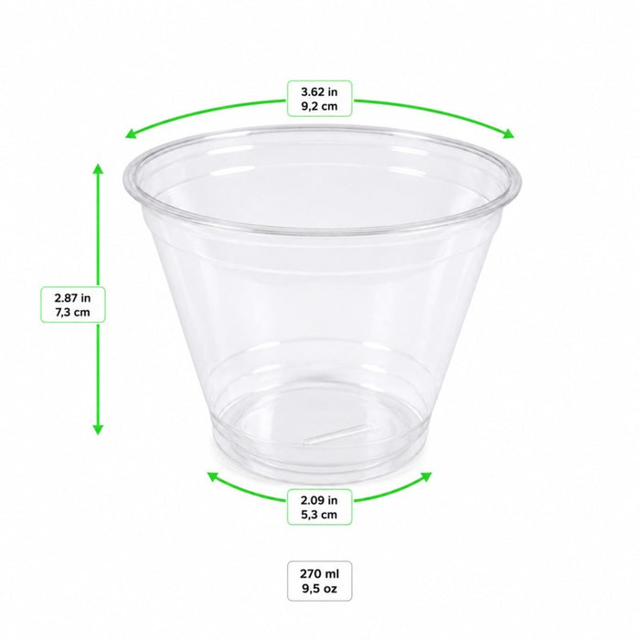 Pot dessert PET transparent H72mm 270ml