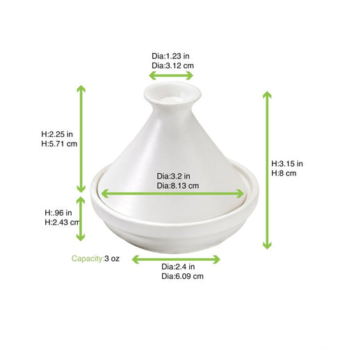 Mini tajine en porcelaine blanc H80mm