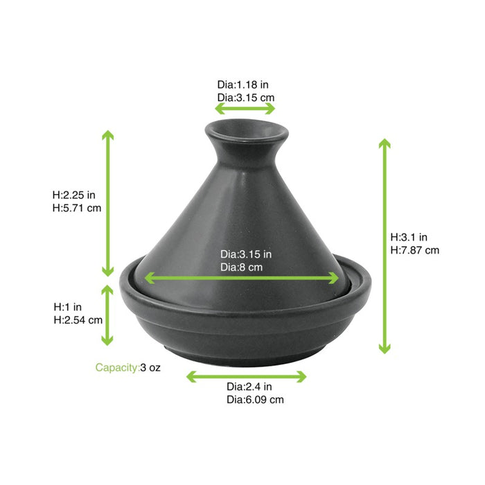 Mini tajine en porcelaine noire H80mm