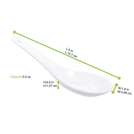 Mini mise en bouche cuillère en porcelaine blanc 130x43mm H45mm