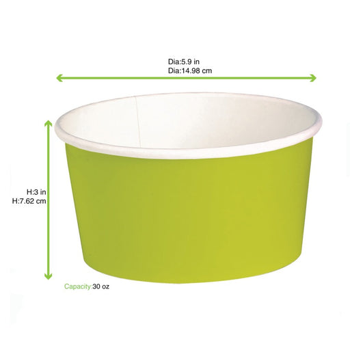 Saladier rond en carton vert "Buckaty" H75mm 900ml