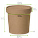 Pot carton brun chaud et froid avec couvercle carton H88mm 350ml