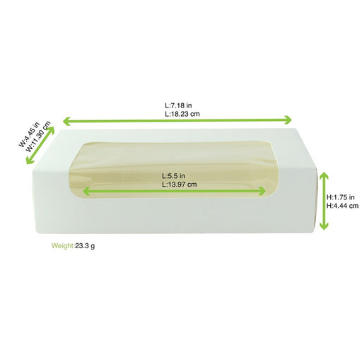 Boite carton blanche laminé à fenêtre 190x113mm H44mm