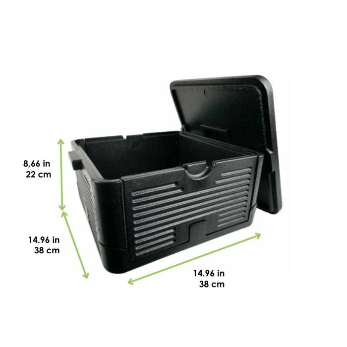 Box pliante isotherme noire 380x380mm H220mm