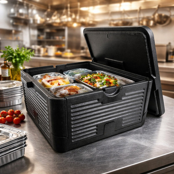 Box pliante isotherme noire 380x380mm H220mm