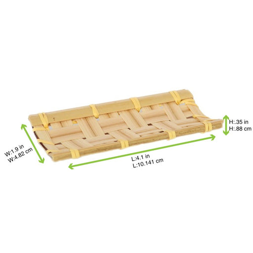 Rectangle bambou tressé "Kobe" 105x50mm