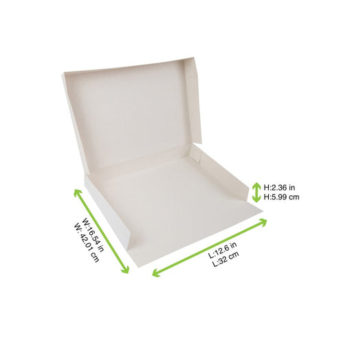 Boite plateau lunch carton blanc 320x420mm H60mm