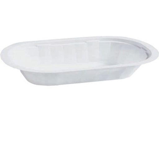 Barquette plastique PP blanche oblongue micro-ondable et scellable 159x102mm H25mm 200ml