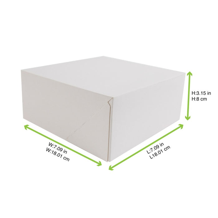 Boîte pâtissière carton blanche 180x180mm H80mm
