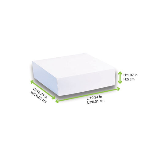 Boite pâtissière carton blanche 260x260mm H50mm