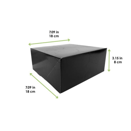 Boite pâtissière carton noir 180x180mm H80mm
