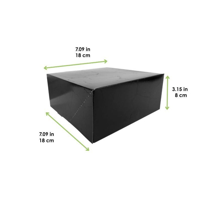 Boite pâtissière carton noir 180x180mm H80mm