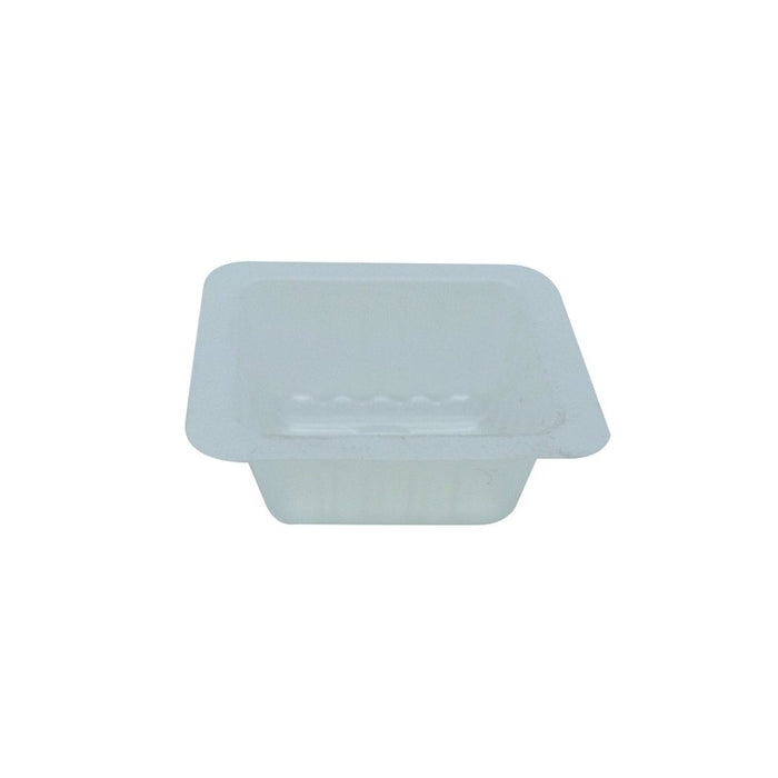 Barquette plastique PS translucide carrée 62x62mm H23mm 40ml