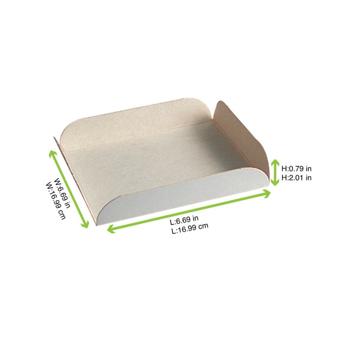 Carré rainé carton blanc 210x210mm H20mm