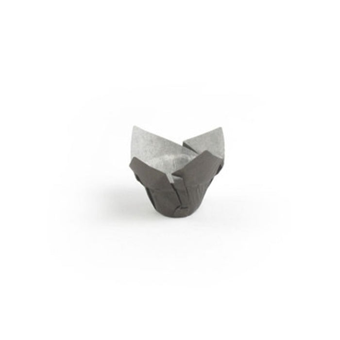 Caissette de cuisson forme tulipe en papier noir ingraissable