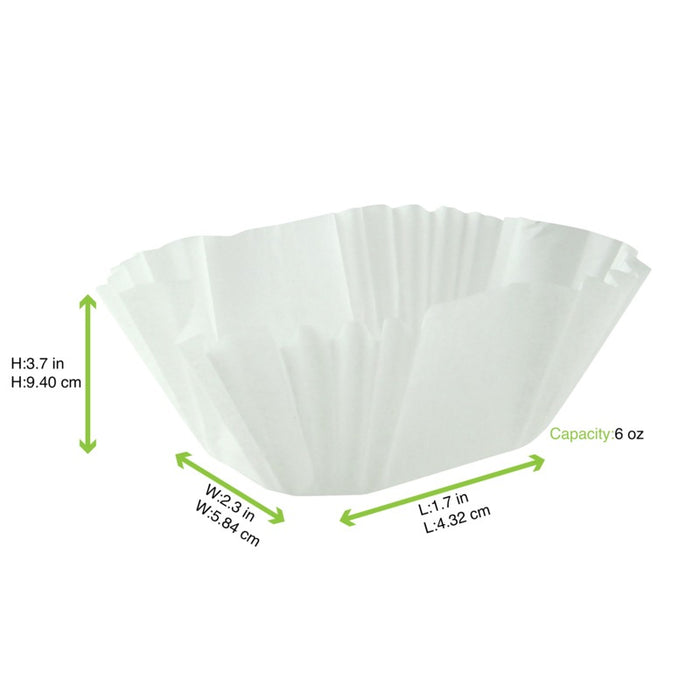 Caissette papier de cuisson ovale blanche siliconée 65x50mm H40mm