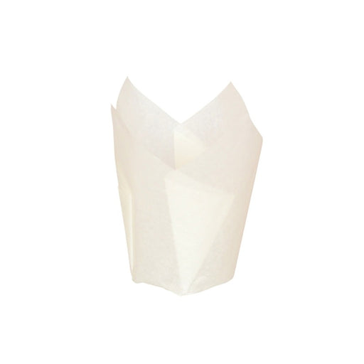 Caissette de cuisson forme tulipe en papier blanc siliconé H80mm