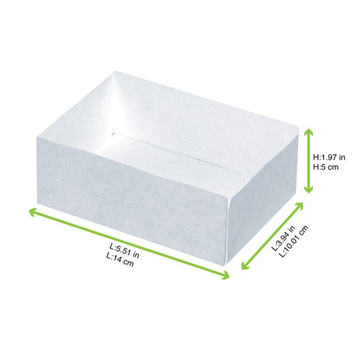 Boite pâtissière carton blanc sans couvercle 140x100mm H50mm