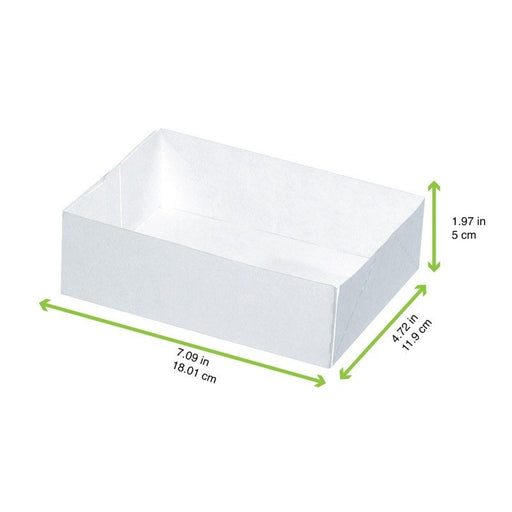 Boîte pâtissière carton blanc sans couvercle 180x120mm H50mm