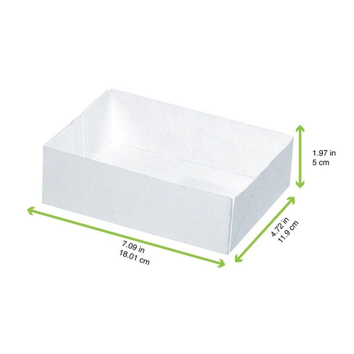 Boîte pâtissière carton blanc sans couvercle 180x120mm H50mm