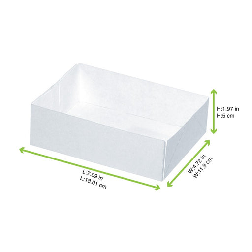 Boite pâtissière carton blanc sans couvercle 180x120mm H50mm