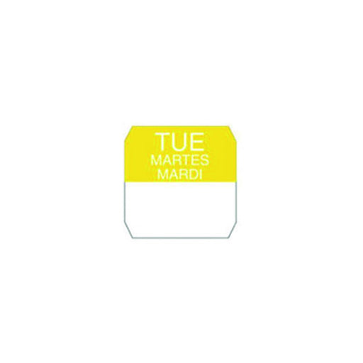 Rouleau étiquette jaune mardi 25x25mm