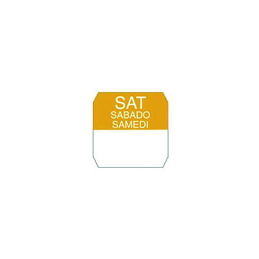 Rouleau étiquette soluble orange samedi 25x25mm
