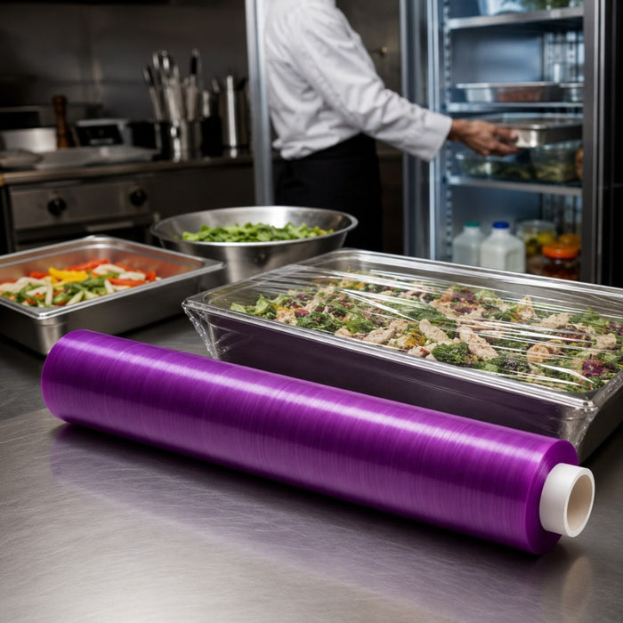 Rouleau de film alimentaire étirable 7,5 micron, de 300mètres de long et 60 cm de large 600x300mm