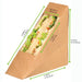 Triangle sandwich kraft simple à fenêtre 52x123mm H123mm