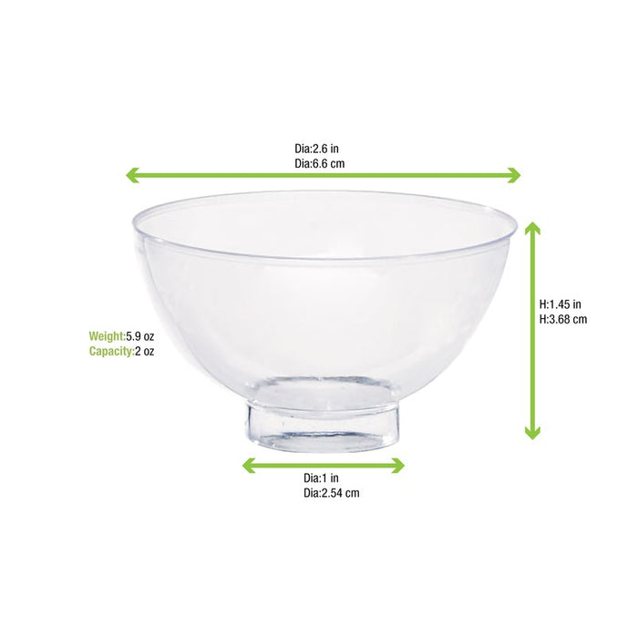 Mini coupelle plastique PS transparente "Milo" H34mm 90ml