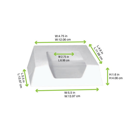 Boîte pâtissière carton blanc avec couvercle attaché à fenêtre 140x140mm H40mm