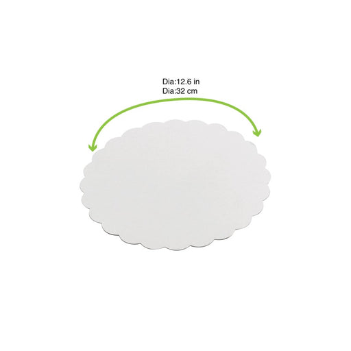 Rond festonné carton blanc