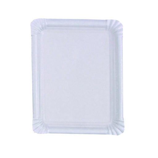 Assiette rectangulaire en carton vierge blanc 225gsm 200x160mm