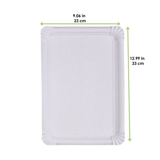 Assiette rectangulaire en carton blanc 334x245mm