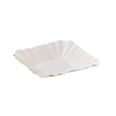 Assiette barque en carton blanc 108x108mm H20mm