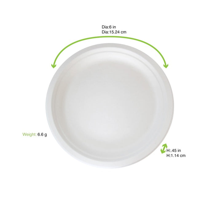 Assiette ronde blanche en pulpe