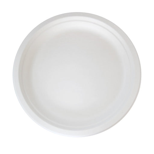 Assiette ronde blanche en pulpe H20mm