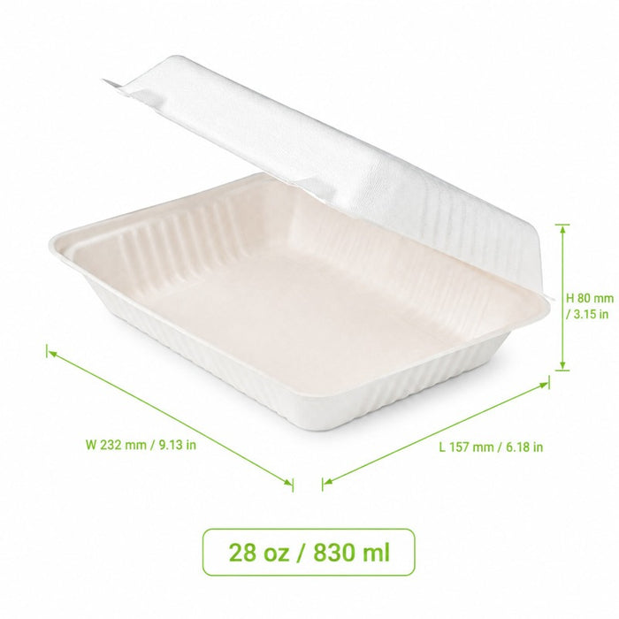 Coquille blanche en pulpe 230x156mm H80mm 830ml