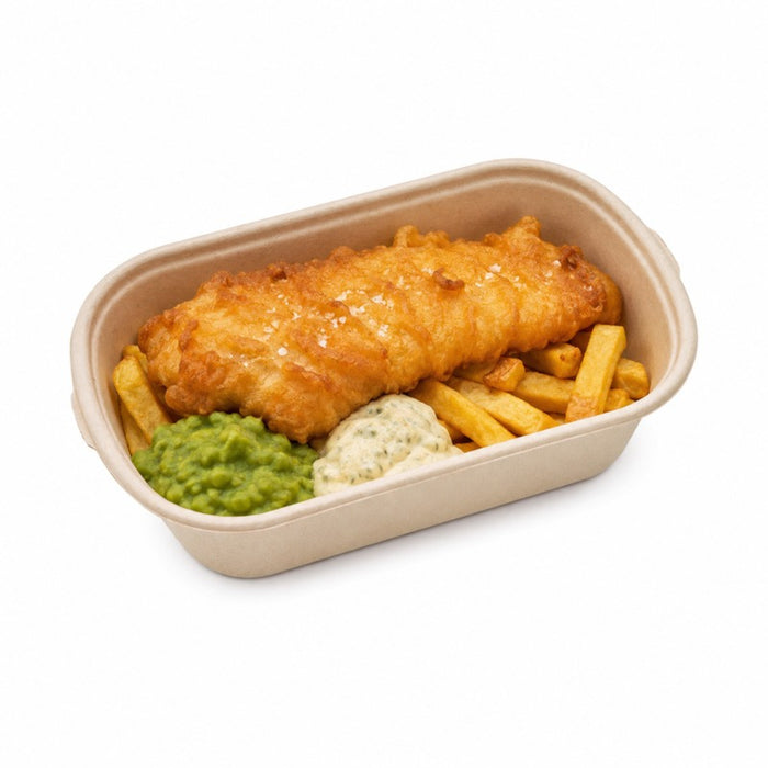 Boîte rectangulaire brune en pulpe "Eco-Rec" 195x116mm H50mm 700ml